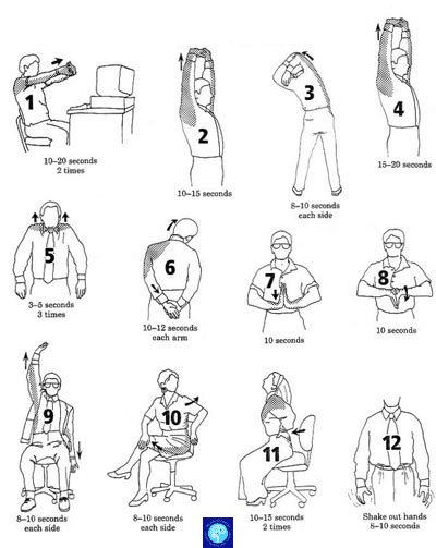 حرکات کششی پشت میز برای پیشگیری از کمردرد محل کار