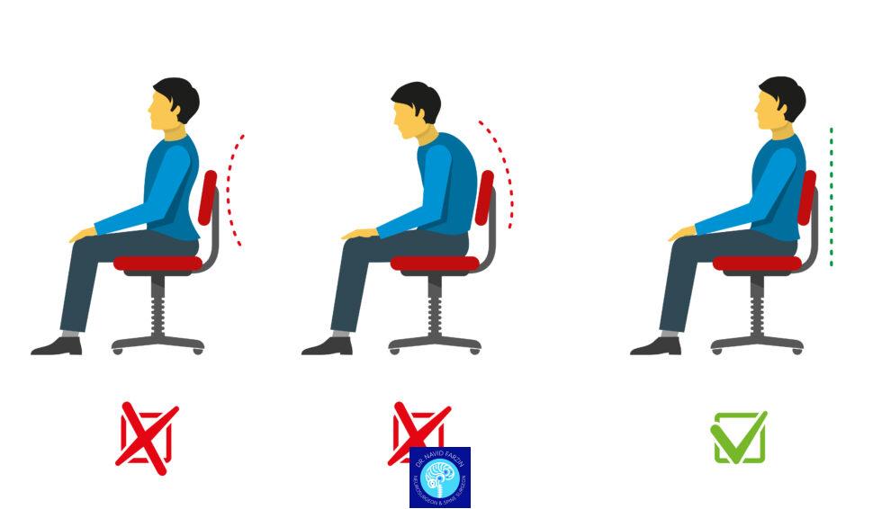 اصلاح وضعیت نشستن برای کاهش فشار روی دیسک گردن